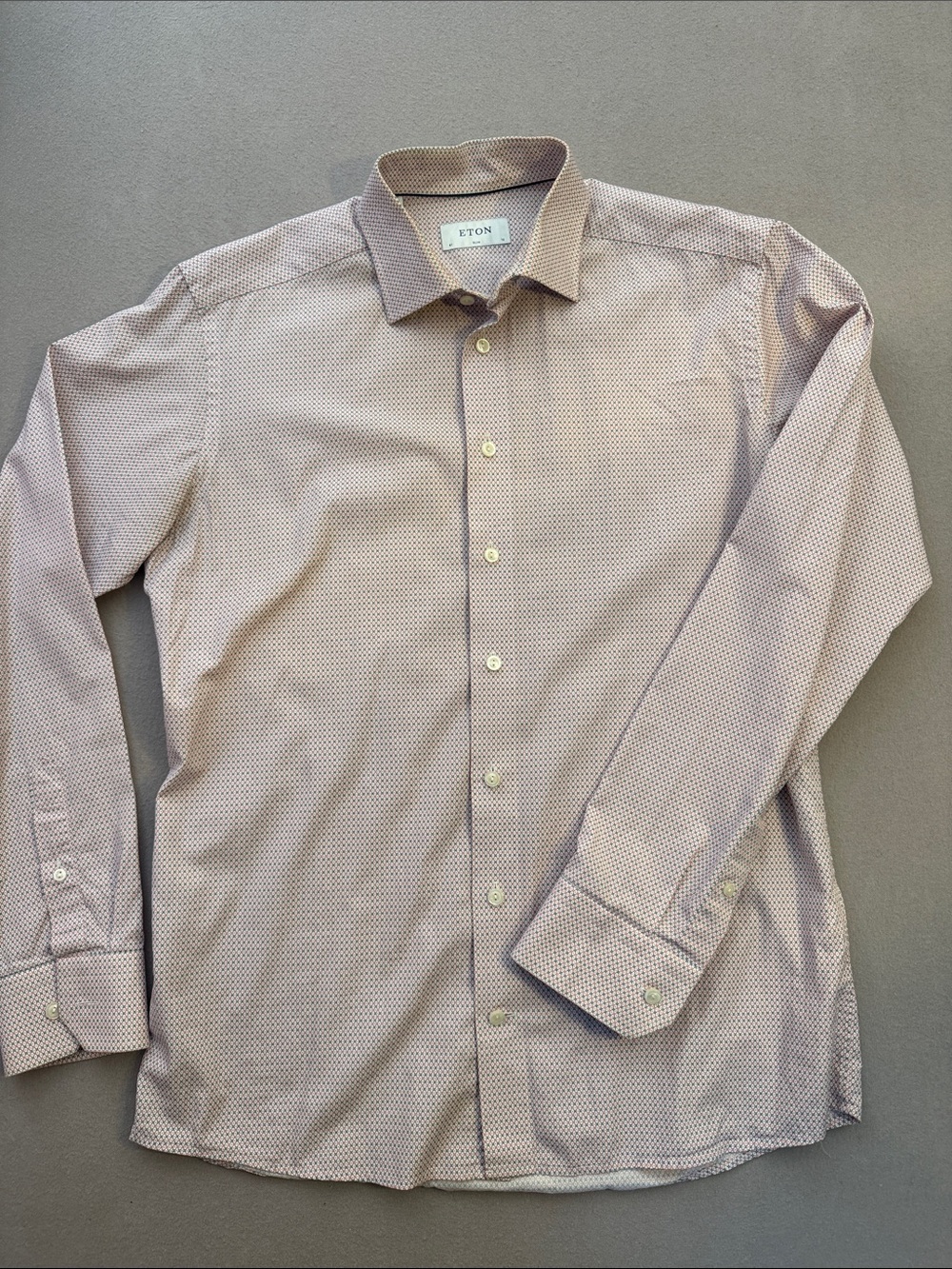 Eton Men's Dress Shirt with Fine Checks Micro-Print